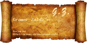 Gramer Zalán névjegykártya